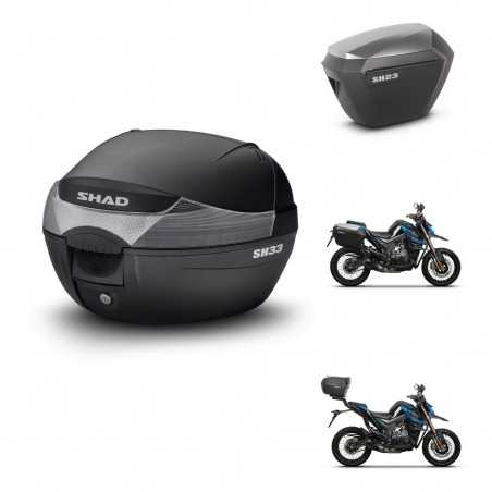 SHAD Maletas laterales + baul trasero herraje 3p montaje SH33 SH 33 SH23 ALU KIT-259145