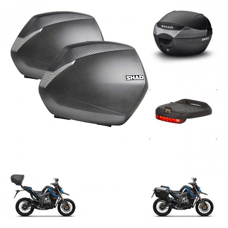 SHAD Baul trasero + maletas laterales luz de freno herraje 3p montaje SH36 SH 36 SH33 33 KIT-259147