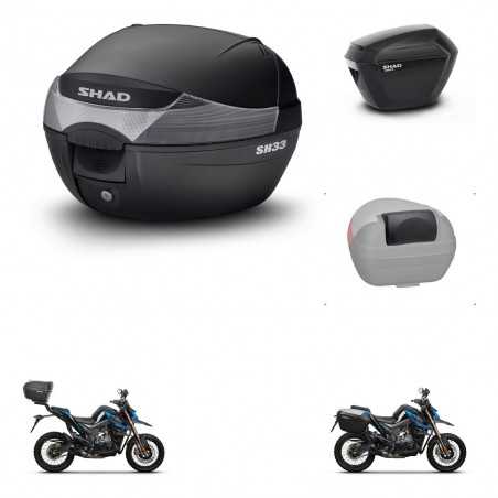 SHAD Side cases + rear trunk + passenger backrest + 3p hardware + mounting hardware SH33 SH 33 SH23 KIT-259157