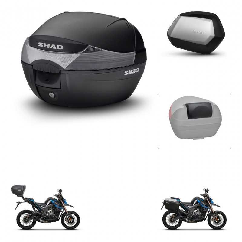 SHAD Maletas laterales + baul trasero respaldo de pasajero herraje 3p montaje SH33 SH 33 SC SH35 PREMIUM KIT-259162