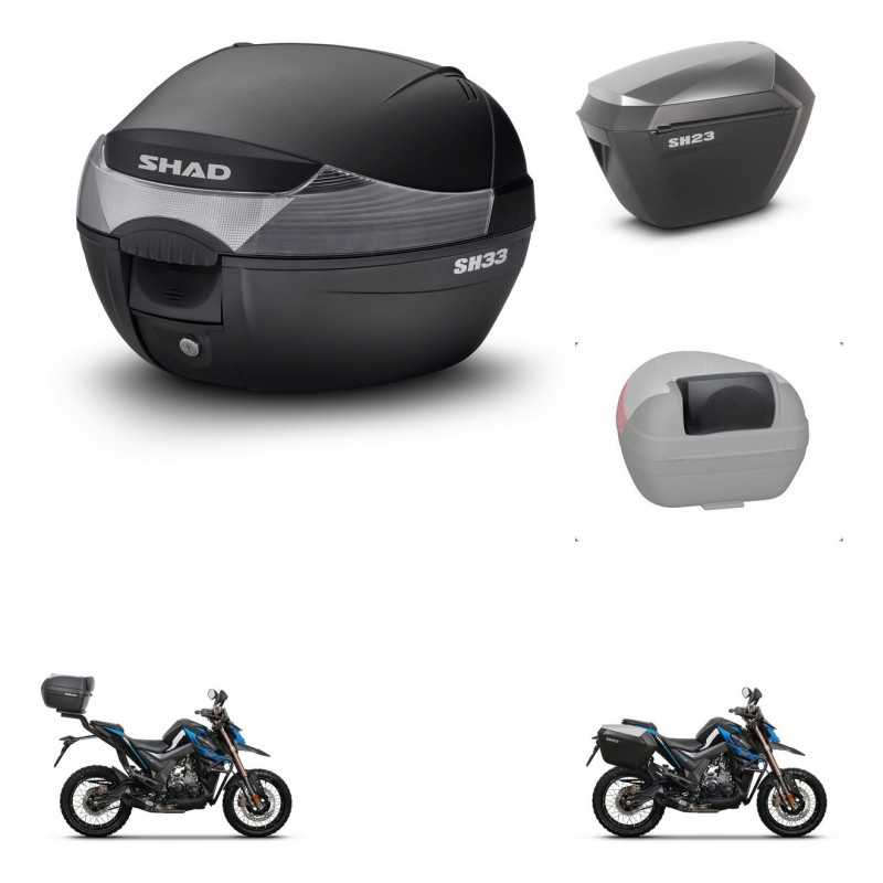 SHAD Maletas laterales + baul trasero respaldo de pasajero herraje 3p montaje SH33 SH 33 SH23 ALU KIT-259163