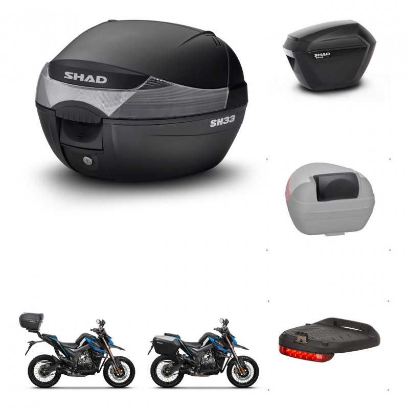 SHAD Maletas laterales + baul trasero accesorios herraje 3p montaje SH33 SH 33 SH23 KIT-259166