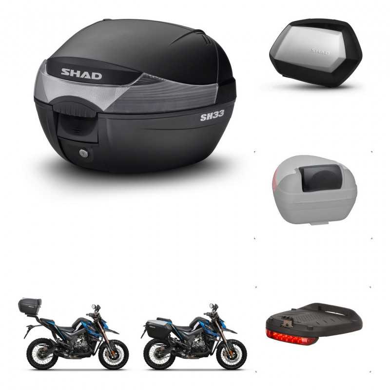 SHAD Maletas laterales + baul trasero accesorios herraje 3p montaje SH33 SH 33 SC SH35 PREMIUM KIT-259171