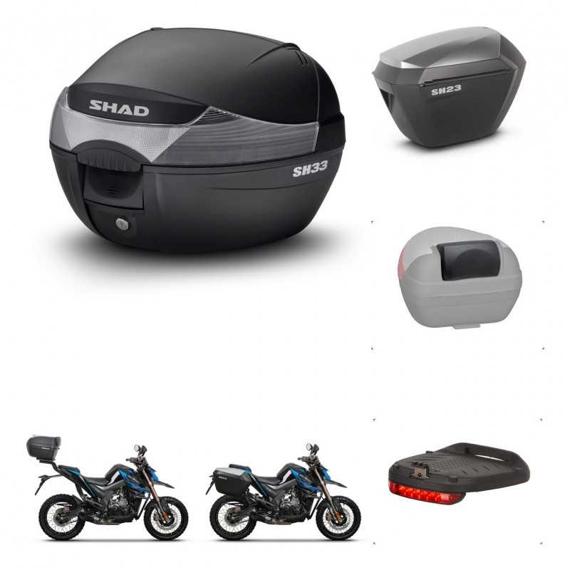 SHAD Side cases + rear trunk + accessories + 3p hardware + mounting hardware SH33 SH 33 SH23 ALU KIT-259172