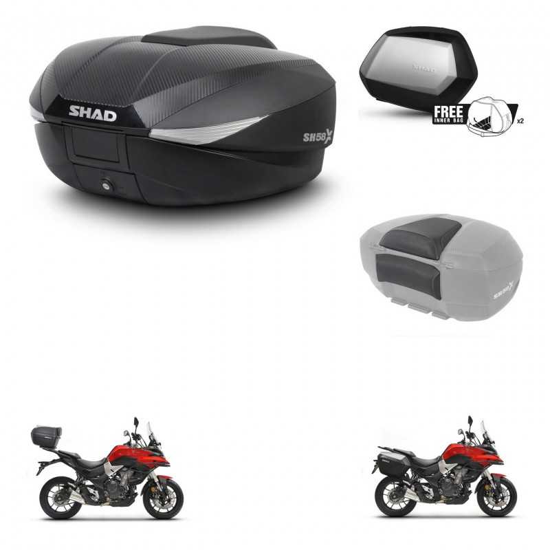 SHAD Maletas laterales + baul trasero respaldo de pasajero herraje 3p montaje SH58X SH35 KIT-261302