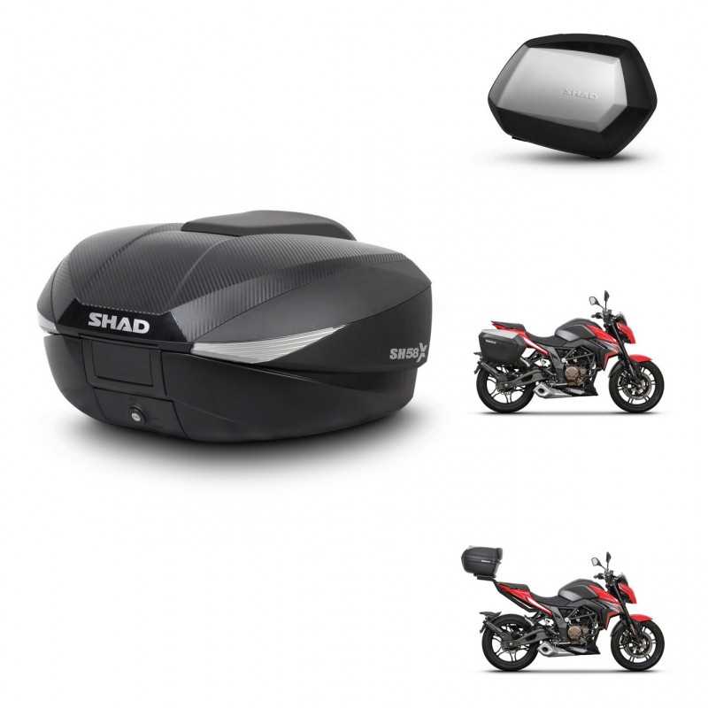 SHAD Maletas laterales + baul trasero herraje 3p montaje SH58X SC SH35 PREMIUM KIT-261340
