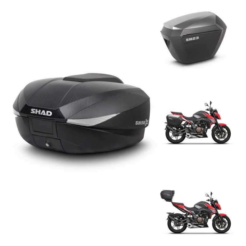 SHAD Maletas laterales + baul trasero herraje 3p montaje SH58X SH23 ALU KIT-261341