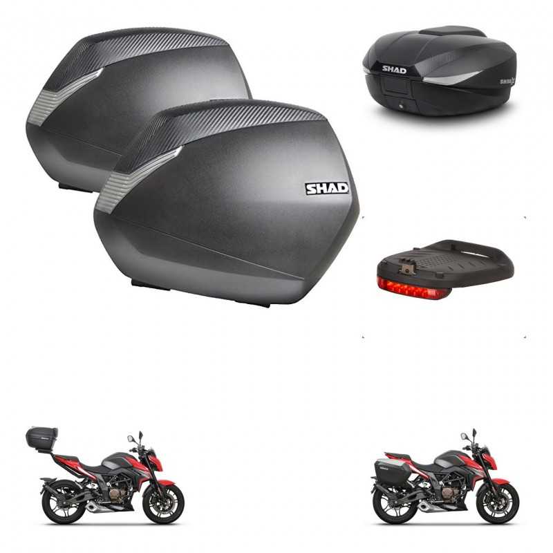 SHAD Baul trasero + maletas laterales luz de freno herraje 3p montaje SH36 SH 36 SH58X KIT-261343
