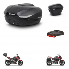 SHAD Maletas laterales + baul trasero luz de freno herraje 3p montaje SH58X SH23 KIT-261344
