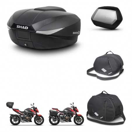 SHAD Maletas laterales + baul trasero accesorios herraje 3p montaje SH58X SC SH35 PREMIUM KIT-261357