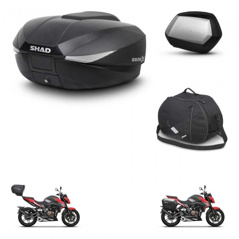 SHAD Maletas laterales + baul trasero bolsa interna herraje 3p montaje SH58X SC SH35 PREMIUM KIT-261358