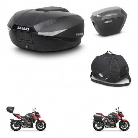 SHAD Maletas laterales + baul trasero bolsa interna herraje 3p montaje SH58X SH23 ALU KIT-261359