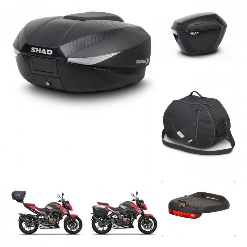 SHAD Maletas laterales + baul trasero accesorios herraje 3p montaje SH58X SH23 KIT-261362
