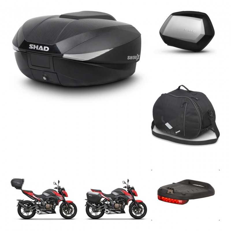 SHAD Maletas laterales + baul trasero accesorios herraje 3p montaje SH58X SC SH35 PREMIUM KIT-261367
