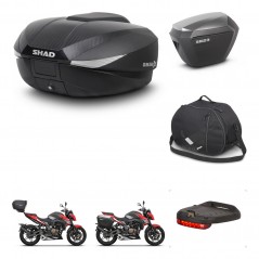 SHAD Maletas laterales + baul trasero accesorios herraje 3p montaje SH58X SH23 ALU KIT-261368