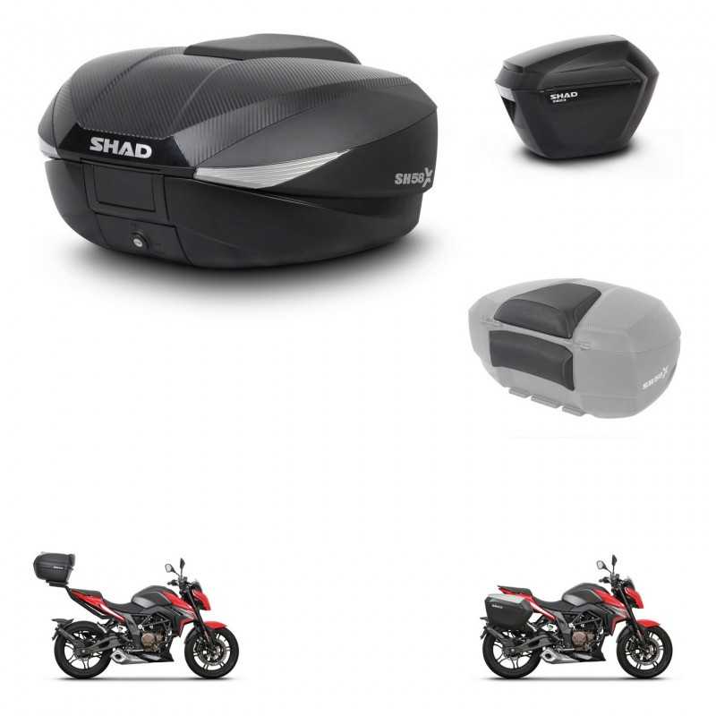 SHAD Maletas laterales + baul trasero respaldo de pasajero herraje 3p montaje SH58X SH23 KIT-261371