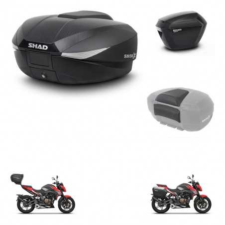 SHAD Side cases + rear trunk + passenger backrest + 3p hardware + mounting hardware SH58X SH23 KIT-261371