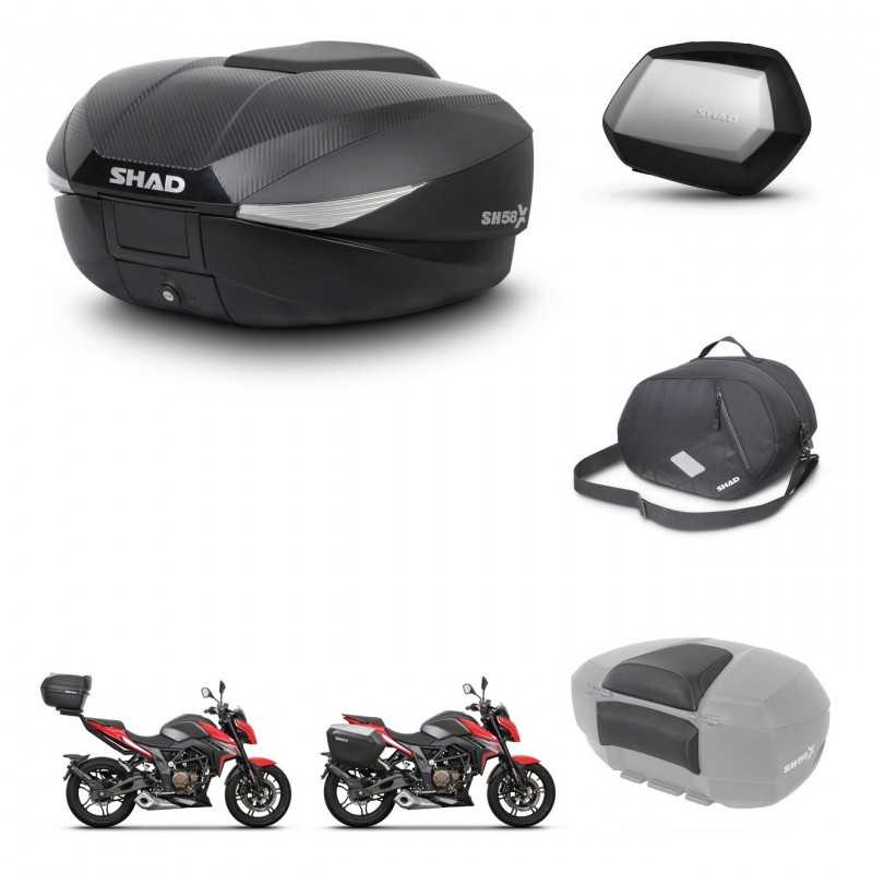 SHAD Side cases + rear trunk + accessories + 3p hardware + mounting hardware SH58X SC SH35 PREMIUM KIT-261375