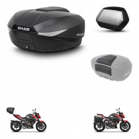 SHAD Side cases + rear trunk + passenger backrest + 3p hardware + mounting hardware SH58X SC SH35 PREMIUM KIT-261376