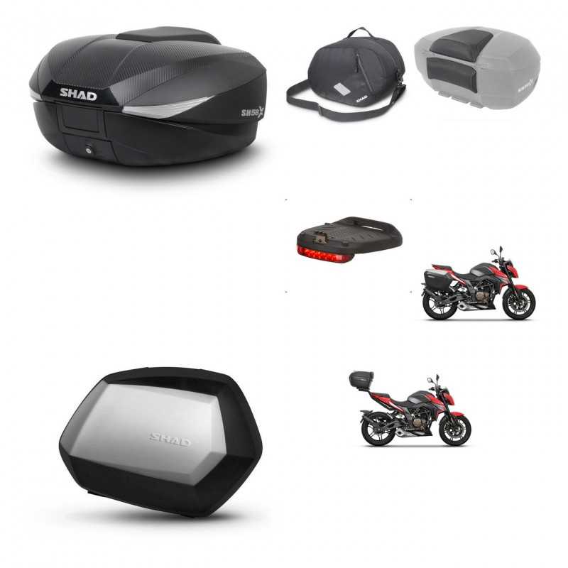 SHAD Maletas laterales + baul trasero accesorios herraje 3p montaje SH58X SC SH35 PREMIUM KIT-261384