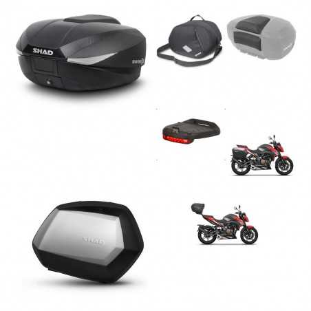 SHAD Maletas laterales + baul trasero accesorios herraje 3p montaje SH58X SC SH35 PREMIUM KIT-261384