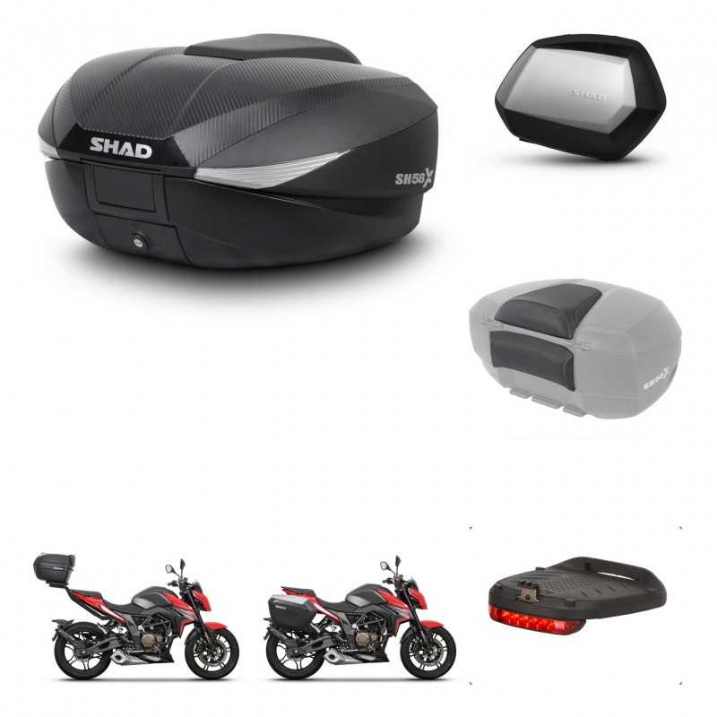 SHAD Maletas laterales + baul trasero accesorios herraje 3p montaje SH58X SC SH35 PREMIUM KIT-261385