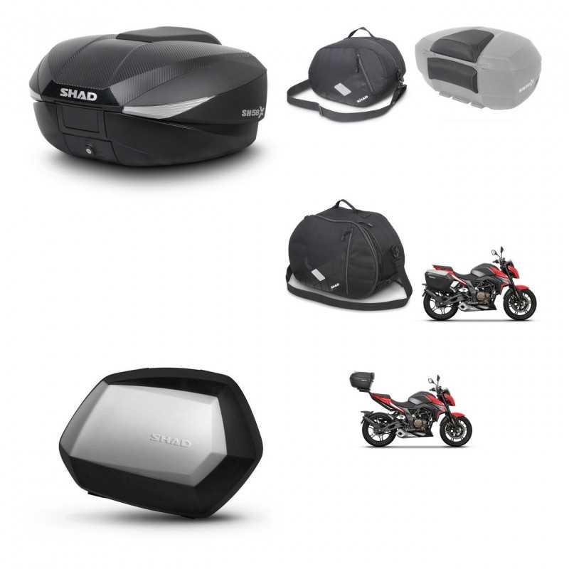 SHAD Maletas laterales + baul trasero accesorios herraje 3p montaje SH58X SC SH35 PREMIUM KIT-261393