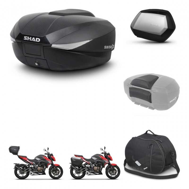 SHAD Side cases + rear trunk + accessories + 3p hardware + mounting hardware SH58X SC SH35 PREMIUM KIT-261394