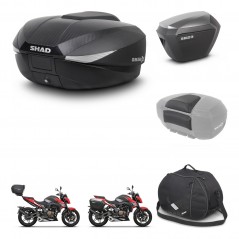 SHAD Maletas laterales + baul trasero accesorios herraje 3p montaje SH58X SH23 ALU KIT-261395