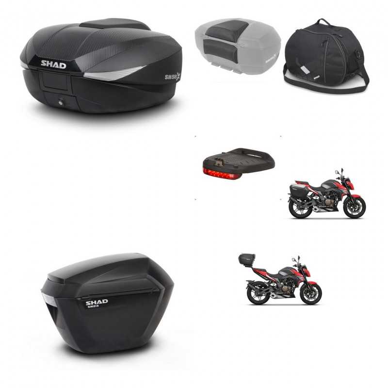 SHAD Maletas laterales + baul trasero accesorios herraje 3p montaje SH58X SH23 KIT-261398