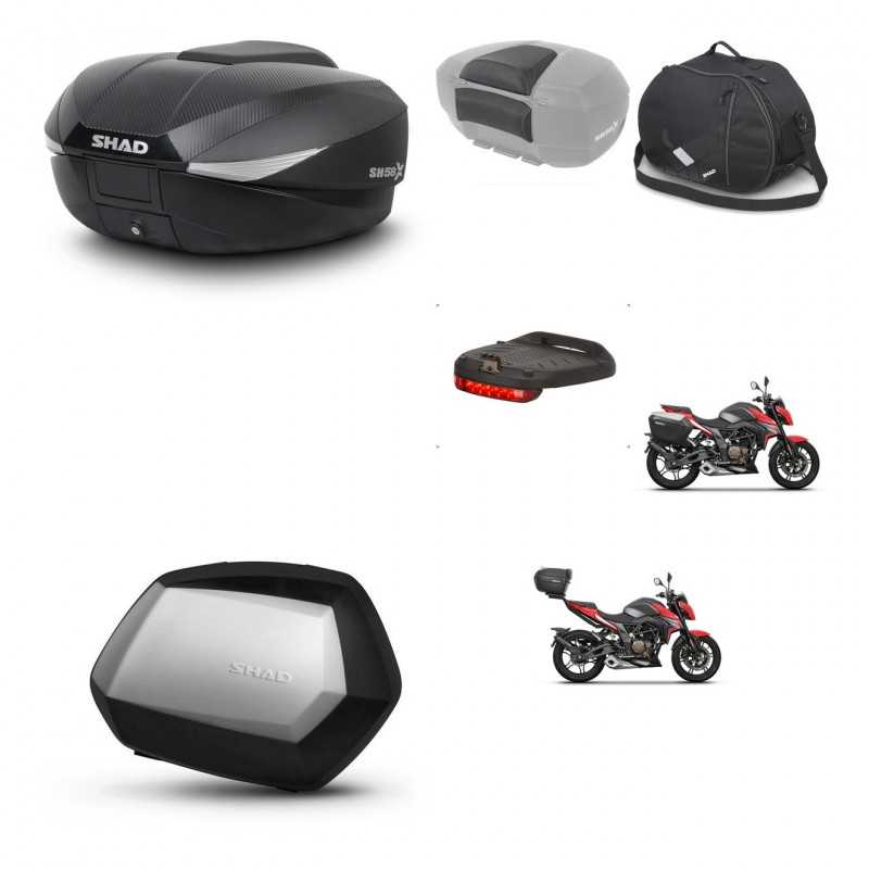 SHAD Maletas laterales + baul trasero accesorios herraje 3p montaje SH58X SC SH35 PREMIUM KIT-261403