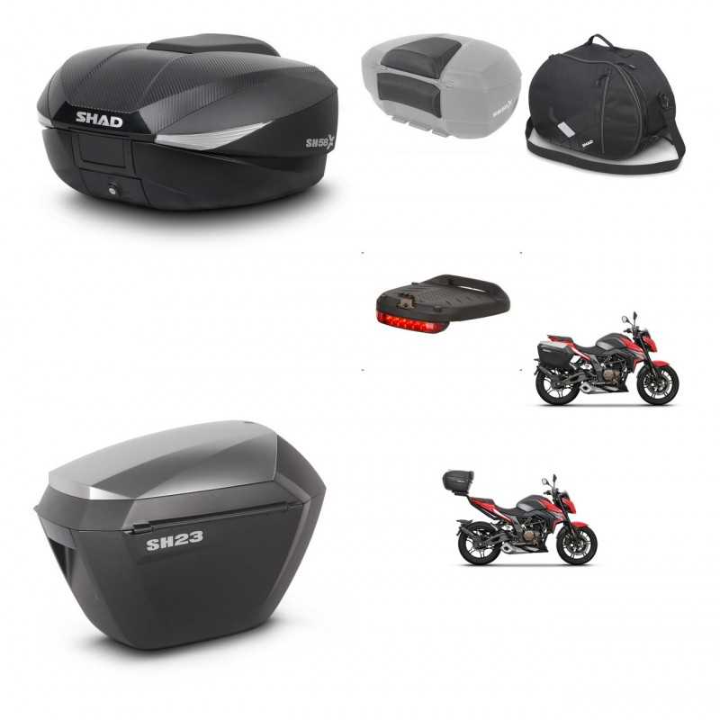 SHAD Maletas laterales + baul trasero accesorios herraje 3p montaje SH58X SH23 ALU KIT-261404
