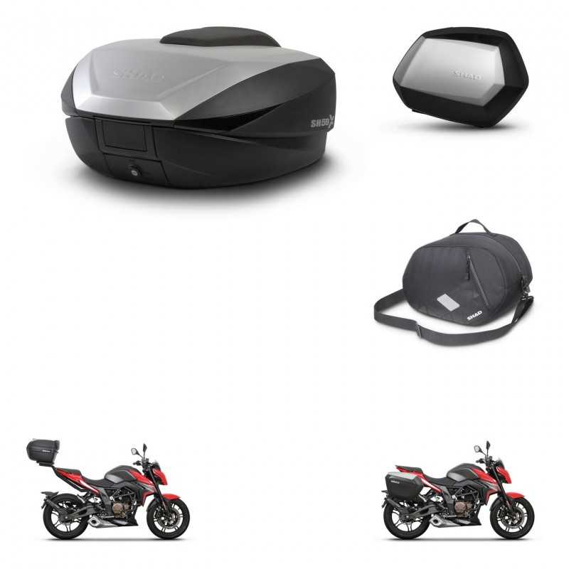SHAD Side cases + rear trunk + inner bag + 3p hardware + mounting hardware SH59X ALU SC SH35 PREMIUM KIT-263643