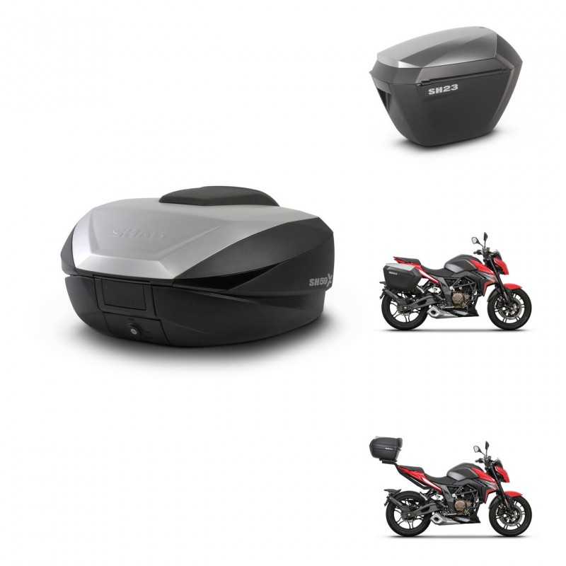 SHAD Side cases + rear trunk + 3p hardware + mounting hardware SH59X ALU SH23 ALU KIT-263645