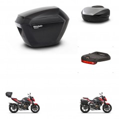 SHAD Baul trasero + maletas laterales luz de freno herraje 3p montaje SH23 SH59X ALU KIT-263648