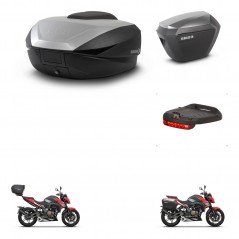 SHAD Maletas laterales + baul trasero luz de freno herraje 3p montaje SH59X ALU SH23 KIT-263654