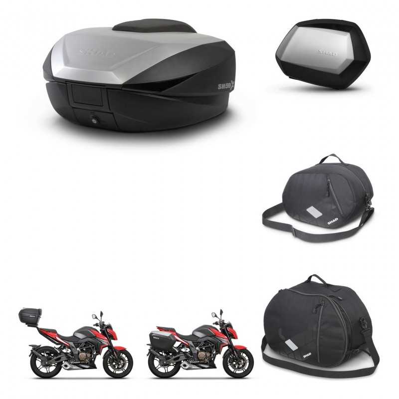 SHAD Side cases + rear trunk + accessories + 3p hardware + mounting hardware SH59X ALU SC SH35 PREMIUM KIT-263661