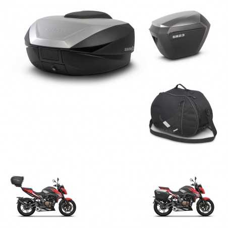 SHAD Side cases + rear trunk + inner bag + 3p hardware + mounting hardware SH59X ALU SH23 ALU KIT-263663