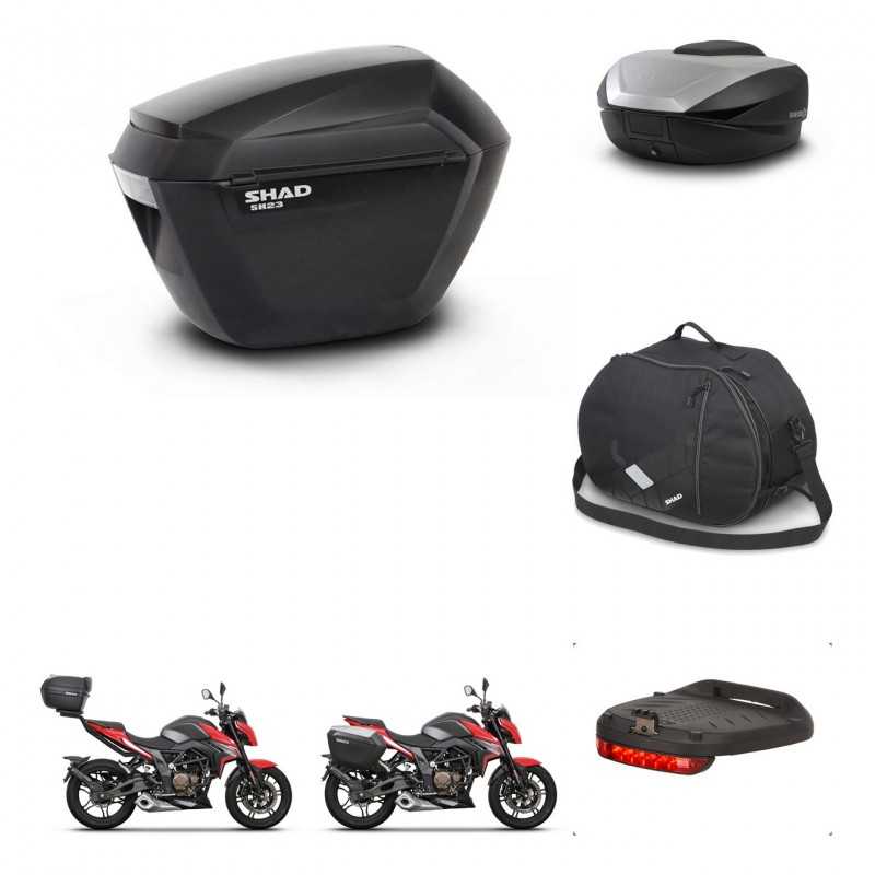 SHAD Baul trasero + maletas laterales accesorios herraje 3p montaje SH23 SH59X ALU KIT-263666