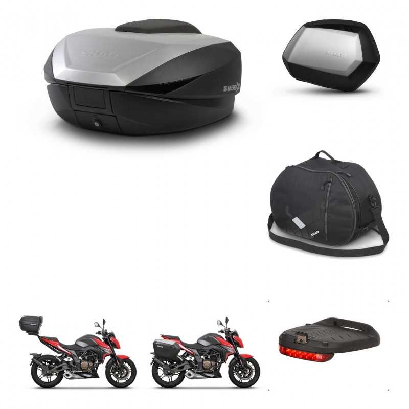SHAD Maletas laterales + baul trasero accesorios herraje 3p montaje SH59X ALU SC SH35 PREMIUM KIT-263671