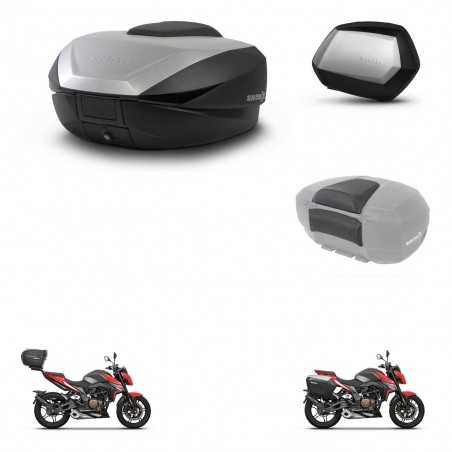 SHAD Side cases + rear trunk + passenger backrest + 3p hardware + mounting hardware SH59X ALU SC SH35 PREMIUM KIT-263680