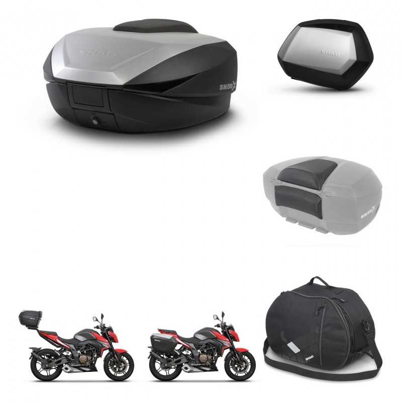 SHAD Maletas laterales + baul trasero accesorios herraje 3p montaje SH59X ALU SC SH35 PREMIUM KIT-263698