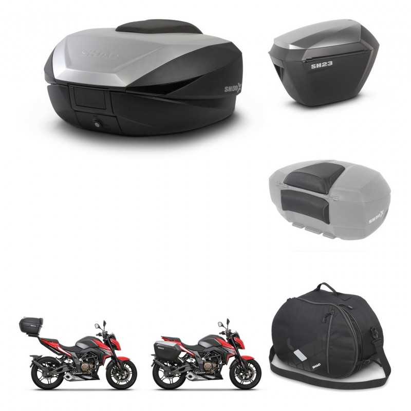 SHAD Side cases + rear trunk + accessories + 3p hardware + mounting hardware SH59X ALU SH23 ALU KIT-263699