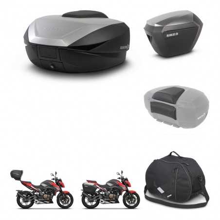 SHAD Maletas laterales + baul trasero accesorios herraje 3p montaje SH59X ALU SH23 KIT-263699