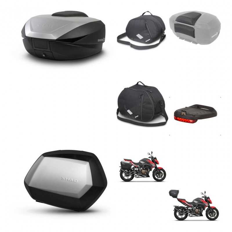 SHAD Maletas laterales + baul trasero accesorios herraje 3p montaje SH59X ALU SC SH35 PREMIUM KIT-263706