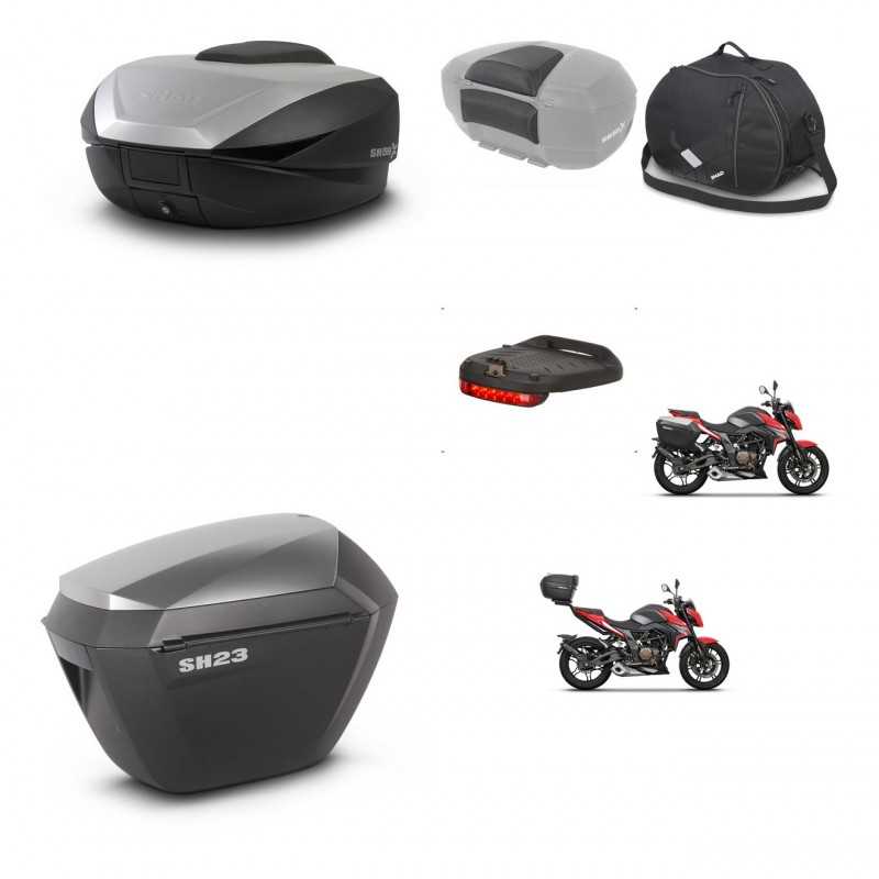 SHAD Maletas laterales + baul trasero accesorios herraje 3p montaje SH59X ALU SH23 KIT-263708