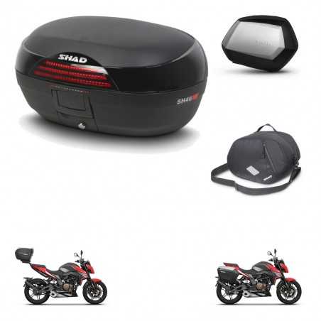 SHAD Maletas laterales + baul trasero bolsa interna herraje 3p montaje SH46 SH 46 NEW MODEL SC SH35 PREMIUM KIT-268035