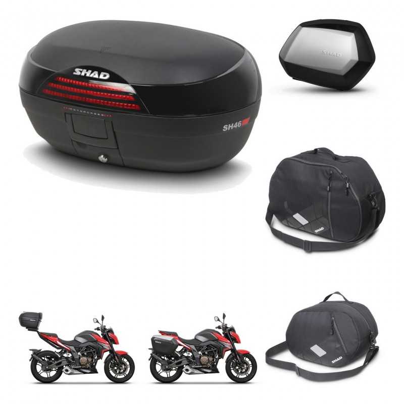 SHAD Maletas laterales + baul trasero accesorios herraje 3p montaje SH46 SH 46 NEW MODEL SC SH35 PREMIUM KIT-268053