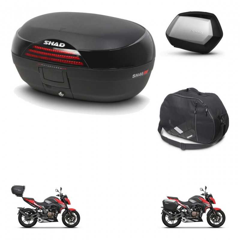 SHAD Maletas laterales + baul trasero bolsa interna herraje 3p montaje SH46 SH 46 NEW MODEL SC SH35 PREMIUM KIT-268054