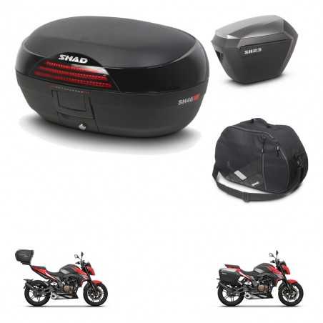 SHAD Side cases + rear trunk + inner bag + 3p hardware + mounting hardware SH46 SH 46 NEW MODEL SH23 ALU KIT-268055